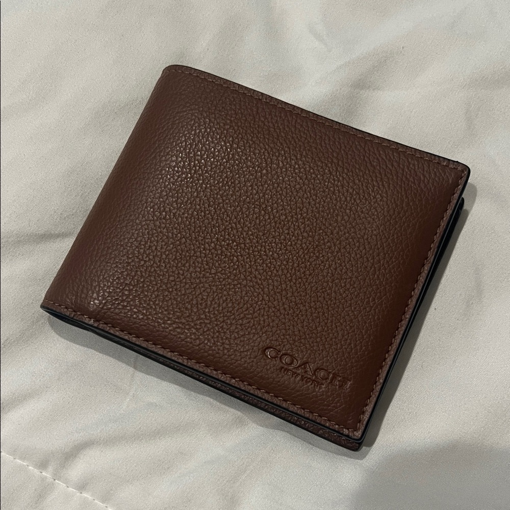 Coach Dark Brown Leather Card Holder